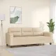 3-местен диван, кремав, 180 см, микрофибърен плат