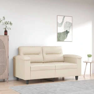 2-местен диван, кремава, 120 см, изкуствена кожа