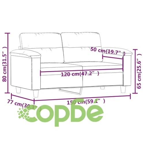 2-местен диван, сив, 120 см, изкуствена кожа ➤ топ цена ➤ sorbe.bg