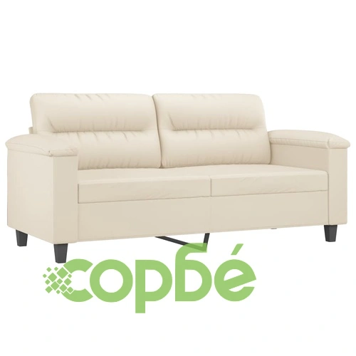 2-местен диван, кремава, 140 см, изкуствена кожа ➤ топ цена ➤ sorbe.bg