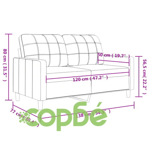2-местен диван, светложълт, 120 см, плат ➤ топ цена ➤ sorbe.bg