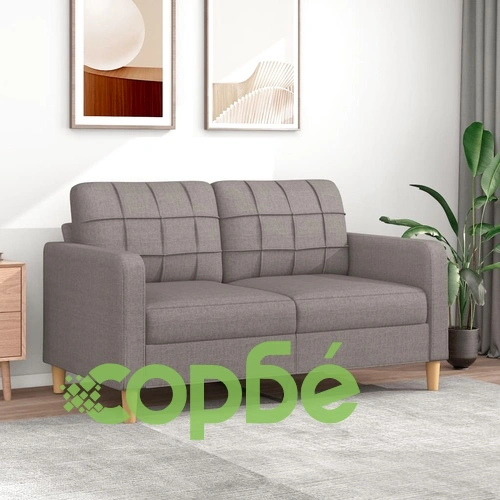 2-местен диван, Таупе, 140 см, текстил ➤ топ цена ➤ sorbe.bg