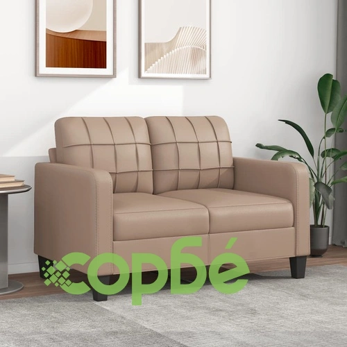 2-местен диван, капучино, 120 см, изкуствена кожа ➤ топ цена ➤ sorbe.bg