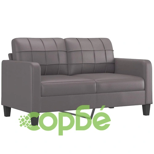 2-местен диван, сив, 140 см, изкуствена кожа ➤ топ цена ➤ sorbe.bg