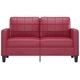 2-местен диван, Виненочервен, 140 см, изкуствена кожа