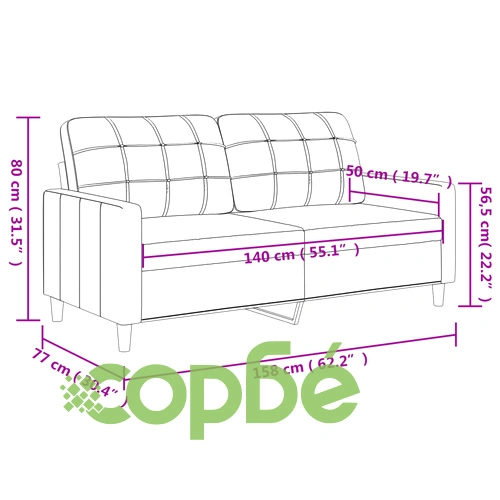 2-местен диван, Виненочервен, 140 см, изкуствена кожа ➤ топ цена ➤ sorbe.bg