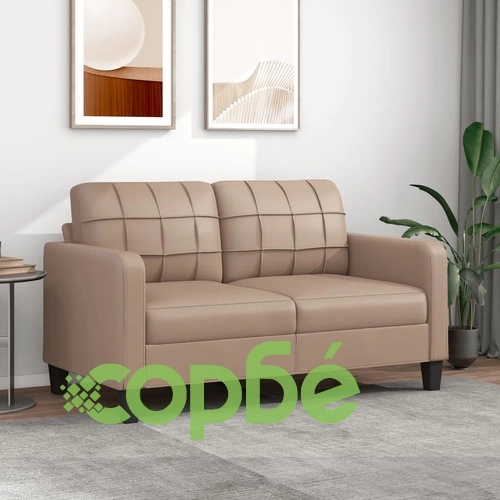 2-местен диван, капучино, 140 см, изкуствена кожа ➤ топ цена ➤ sorbe.bg