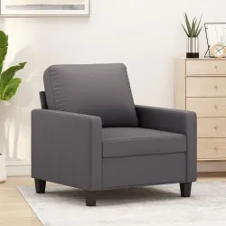Кресло, сиво, 60 см, изкуствена кожа