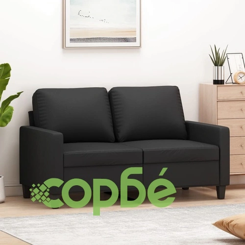 2-местен диван, черен, 120 см, изкуствена кожа ➤ топ цена ➤ sorbe.bg