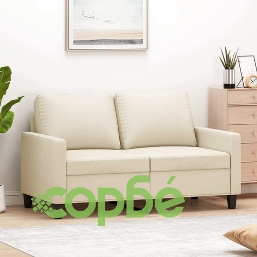 2-местен диван, кремава, 120 см, изкуствена кожа ➤ топ цена ➤ sorbe.bg