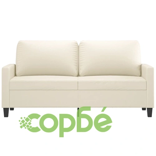 2-местен диван, кремава, 140 см, изкуствена кожа ➤ топ цена ➤ sorbe.bg