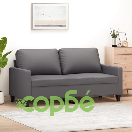 2-местен диван, сив, 140 см, изкуствена кожа ➤ топ цена ➤ sorbe.bg