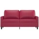 2-местен диван, Виненочервен, 140 см, изкуствена кожа