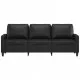 3-местен диван, черен, 180 см, изкуствена кожа