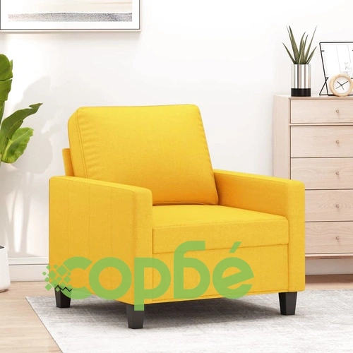 Кресло, светложълто, 60 см, текстил ➤ топ цена ➤ sorbe.bg