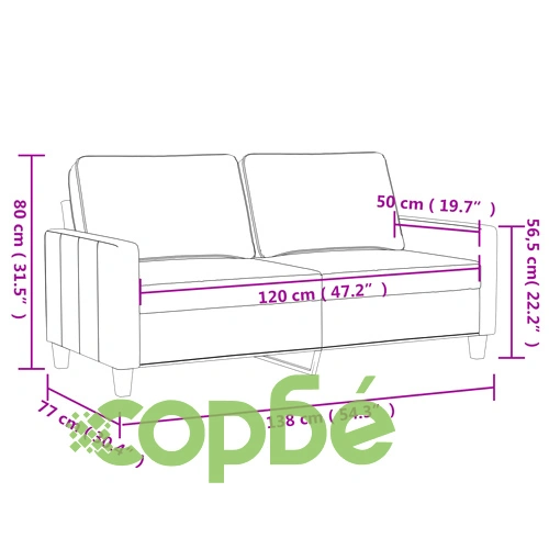 2-местен диван, Кафяв, 120 см, плат ➤ топ цена ➤ sorbe.bg