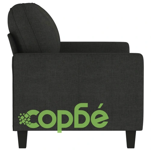 2-местен диван, черен, 120 см, плат ➤ топ цена ➤ sorbe.bg