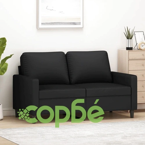 2-местен диван, черен, 120 см, кадифе ➤ топ цена ➤ sorbe.bg