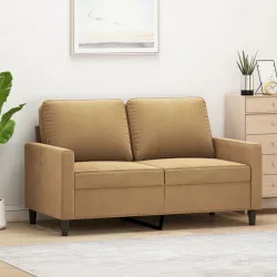 2-местен диван, кафяв, 120 см, кадифе