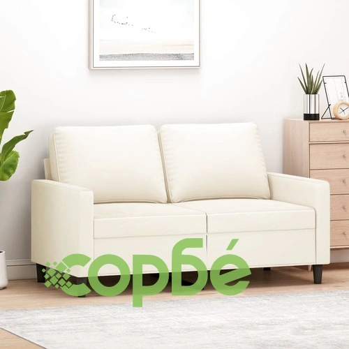 2-местен диван, кремав, 120 см, кадифе ➤ топ цена ➤ sorbe.bg