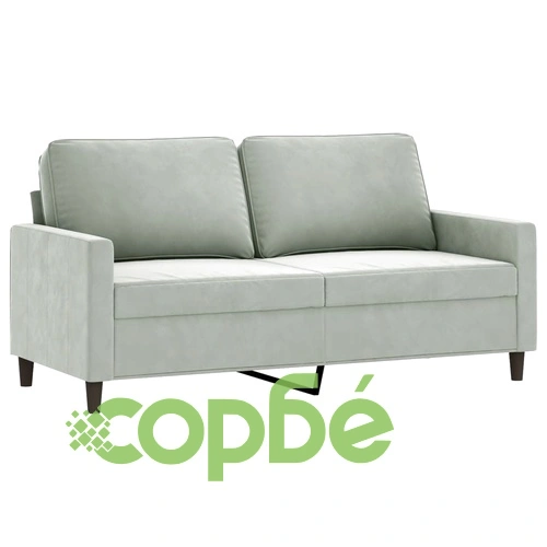 2-местен диван, светлосив, 140 см, кадифе ➤ топ цена ➤ sorbe.bg