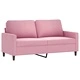 2-местен диван, розов, 140 см, кадифе