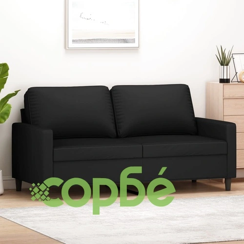 2-местен диван, черно, 140 см, кадифе ➤ топ цена ➤ sorbe.bg