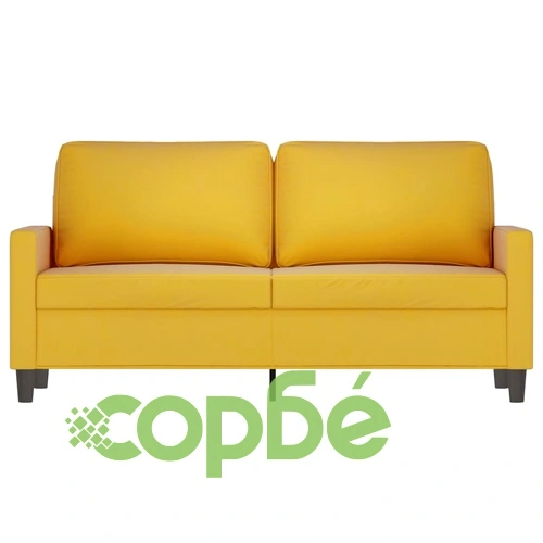 2-местен диван, жълт, 140 см, кадифе ➤ топ цена ➤ sorbe.bg