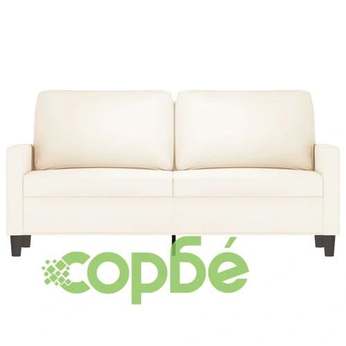 2-местен диван, кремава, 140 см, кадифе ➤ топ цена ➤ sorbe.bg