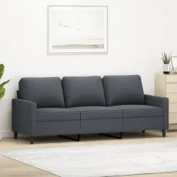 3-местен диван, тъмносив, 180 см, кадифе