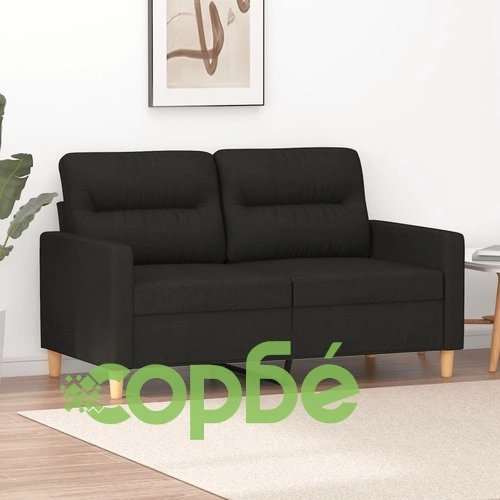 2-местен диван, черен, 120 см, плат ➤ топ цена ➤ sorbe.bg