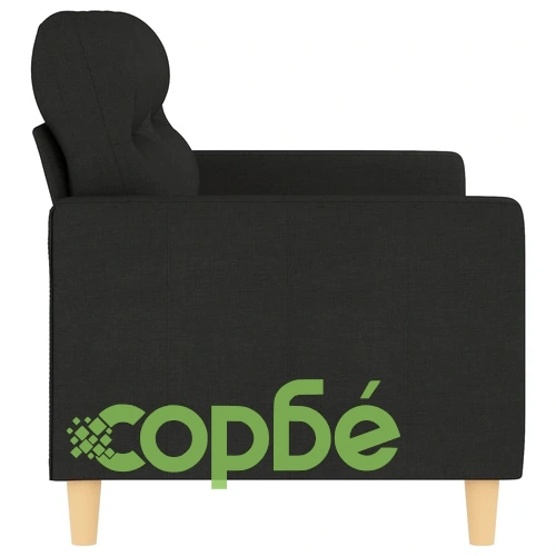 2-местен диван, черен, 140 см, текстил ➤ топ цена ➤ sorbe.bg