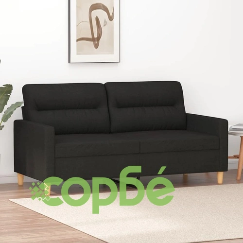 2-местен диван, черен, 140 см, текстил ➤ топ цена ➤ sorbe.bg