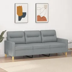 3-местен диван, светлосив, 180 см, плат