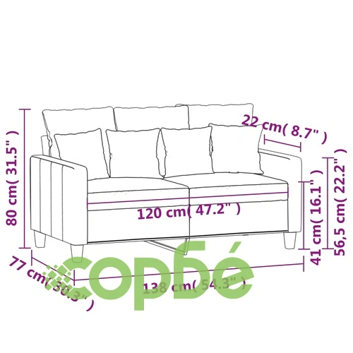 2-местен диван, кремав, 120 см, текстил ➤ топ цена ➤ sorbe.bg