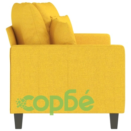 2-местен диван, светложълт, 140 см, плат ➤ топ цена ➤ sorbe.bg