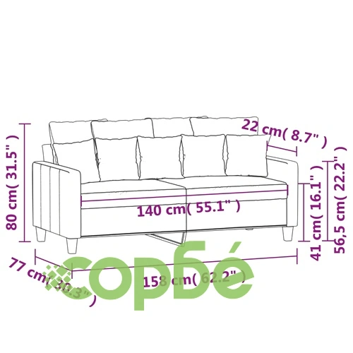 2-местен диван, Виненочервен, 140 см, текстил ➤ топ цена ➤ sorbe.bg