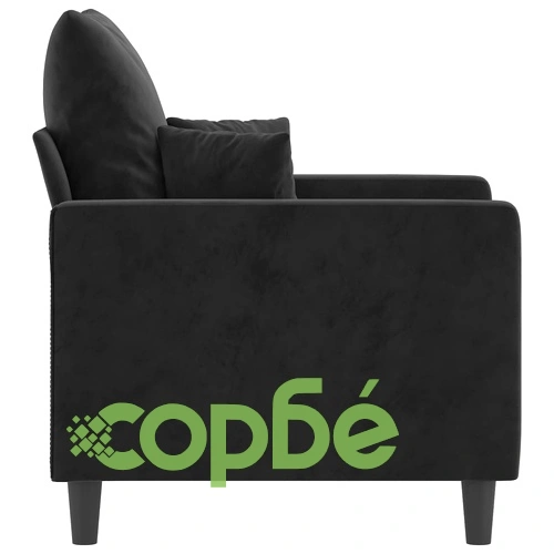 Кресло, черно, 60 см, кадифе ➤ топ цена ➤ sorbe.bg