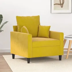 Кресло, жълто, 60 см, кадифе