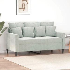 2-местен диван, светлосив, 120 см, кадифе