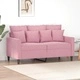 2-местен диван, розов, 120 см, кадифе