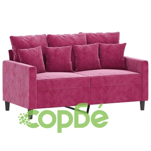 2-местен диван, виненочервен, 120 см, кадифе ➤ топ цена ➤ sorbe.bg