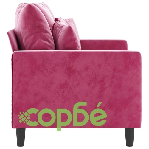 2-местен диван, виненочервен, 120 см, кадифе ➤ топ цена ➤ sorbe.bg