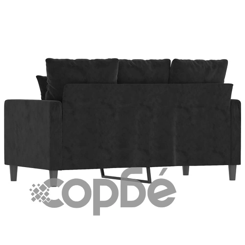 2-местен диван, черен, 120 см, кадифе ➤ топ цена ➤ sorbe.bg