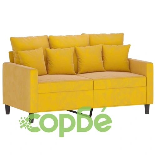 2-местен диван, жълт, 120 см, кадифе ➤ топ цена ➤ sorbe.bg