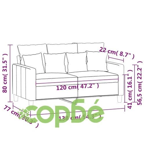 2-местен диван, кафяв, 120 см, кадифе ➤ топ цена ➤ sorbe.bg