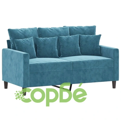 2-местен диван, син, 120 см, кадифе ➤ топ цена ➤ sorbe.bg