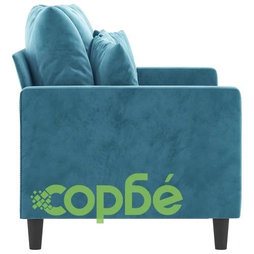 2-местен диван, син, 120 см, кадифе ➤ топ цена ➤ sorbe.bg