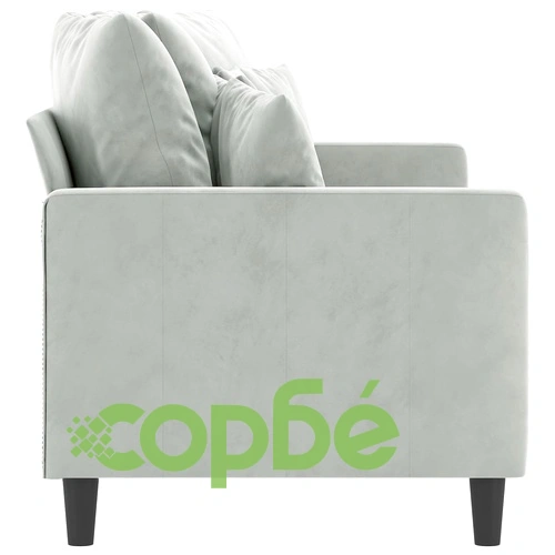 2-местен диван, светлосив, 140 см, кадифе ➤ топ цена ➤ sorbe.bg