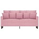 2-местен диван, розов, 140 см, кадифе